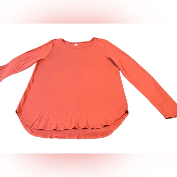 Women’s Old Navy Long Sleeves Crew Neck Sweater Bright Orange Shade NWOT - Picture 3 of 16
